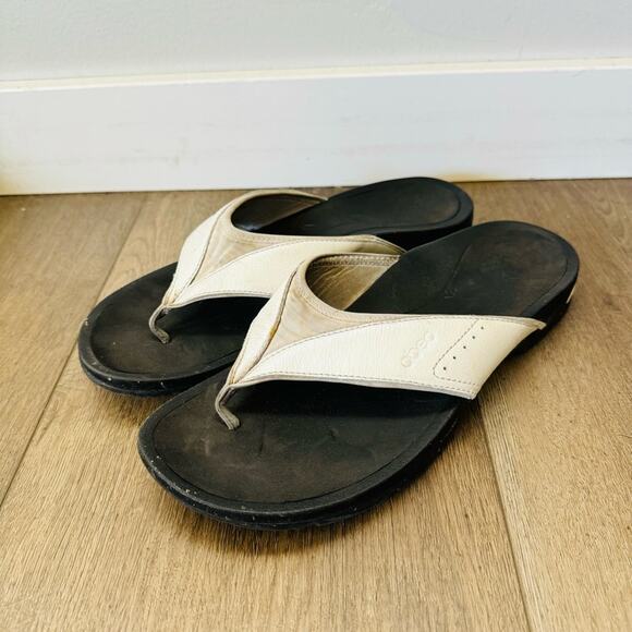 ABEO Balboa Pewter leather thong Sandals outdoor daily womans 10 - Picture 1 of 10